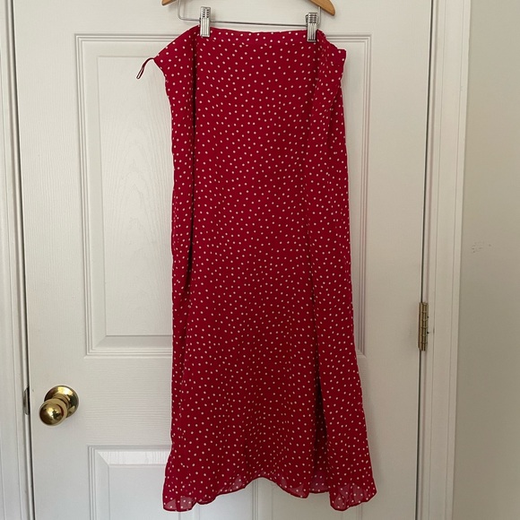 Vintage Dresses & Skirts - Vintage Red and White Polka Dot Maxi Skirt